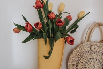 Bunch of Tulips in Yellow Wellington Boot